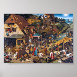 Poster Os Provérbios Holandeses   Pieter Bruegel, o Velho