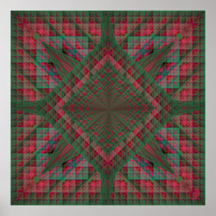 Pôster Os quadrados de Serpinski estofaram o Fractal do