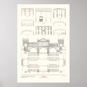 Poster Os Quatro Livros de Arquitetura - Pontes