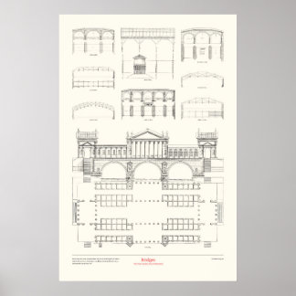 Poster Os Quatro Livros de Arquitetura - Pontes