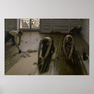 Pôster Os raspadores do assoalho por Gustave Caillebotte