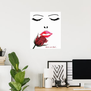 Pôster Os rosas são imagem vermelha