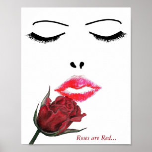 Pôster Os rosas são imagem vermelha
