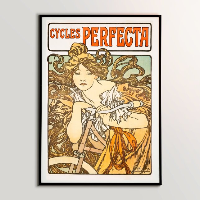Poster Os Segredos Por Trás Dos Ciclos Perfecta Alphonse  (Discovering the Mesmerizing Beauty of Cycles Perfecta (1897): Alphonse Mucha's Timeless Artwork)