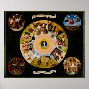 Poster Os Sete Pecados Mortos por Hieronymus Bosch
