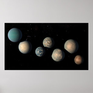 Poster Os Sete Planetas Terrestres De Trapist-1