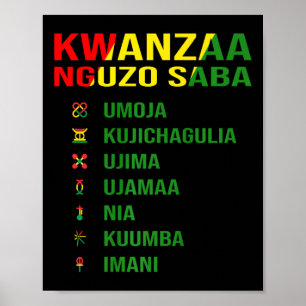 Poster Os Sete Princípios De Kwanzaa - Nguzo Saba