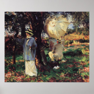 Pôster Os Sketchers por Sargent, arte do Victorian do