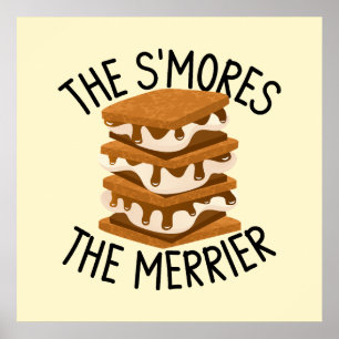 Poster Os S'mores O Merrier Funny Smores Camper Gift