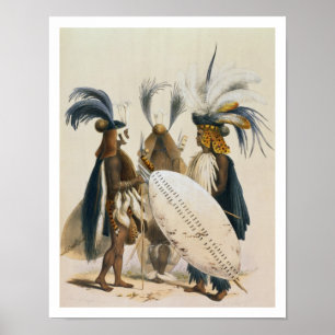 Pôster Os soldados do tribo Zulu de Exército do rei