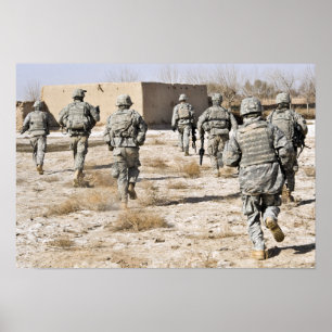 Poster os soldados respondem a um ataque das armas