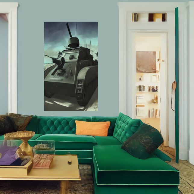Poster Os tanques no campo de batalha | Arte AI (Criador carregado)