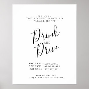 Poster Os táxis do partido moderno não bebem nem dirigem