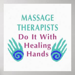 Pôster Os terapeutas de massagem fazem isso com as mãos c