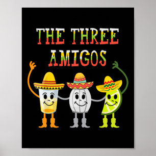 Poster Os Três Amigos Camiseiros Tequila Salt Limão Cinco