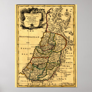 Pôster Os tribos de Israel no mapa de PalestinePanoramic
