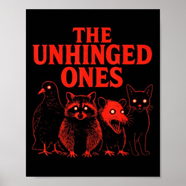 Poster Os Unhinged Raccoon Cat Possum Pigeon Creepy (Frente)