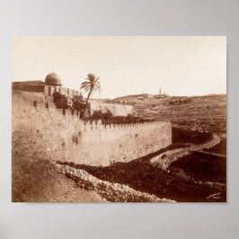Poster Os velhos muros de Jerusalém e do Monte das Azeito