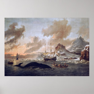Pôster Os whalers holandeses de Abraham Storck aproximam