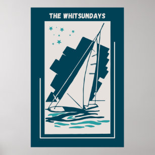 Poster Os Whitsundays em Queensland - Vintage Seleando