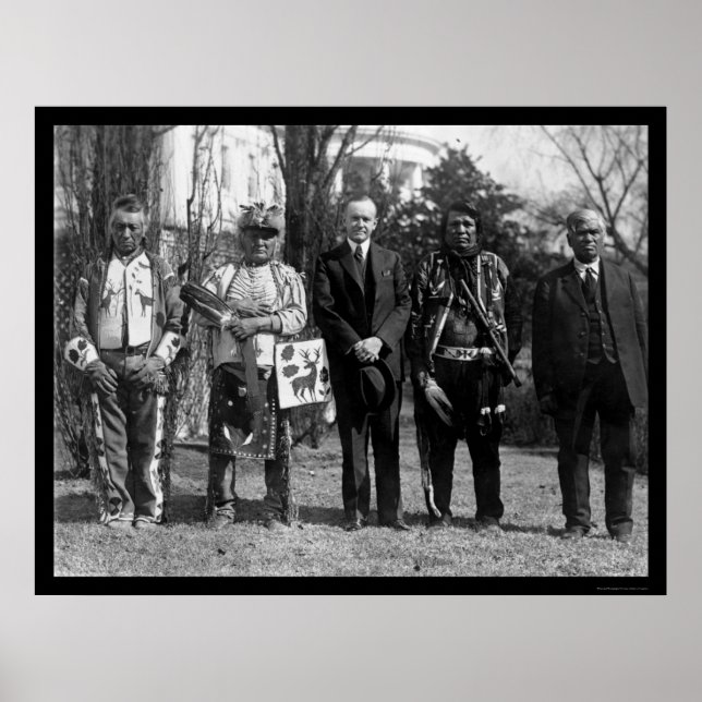 Poster Osage Indians e o Presidente Coolidge 1925 (Frente)