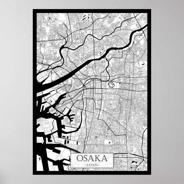 Poster Osaka Japan Map (Frente)