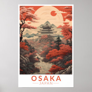 Poster Osaka Japan Viagem Art Vintage