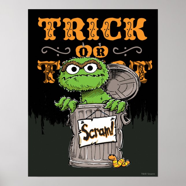 Poster Oscar the Grouch - Trick or Treat, Scram! (Frente)