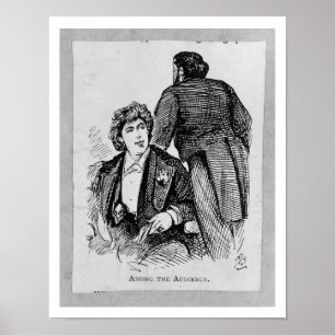 Poster Oscar Wilde (1854-1900) entre a audiência (engrav