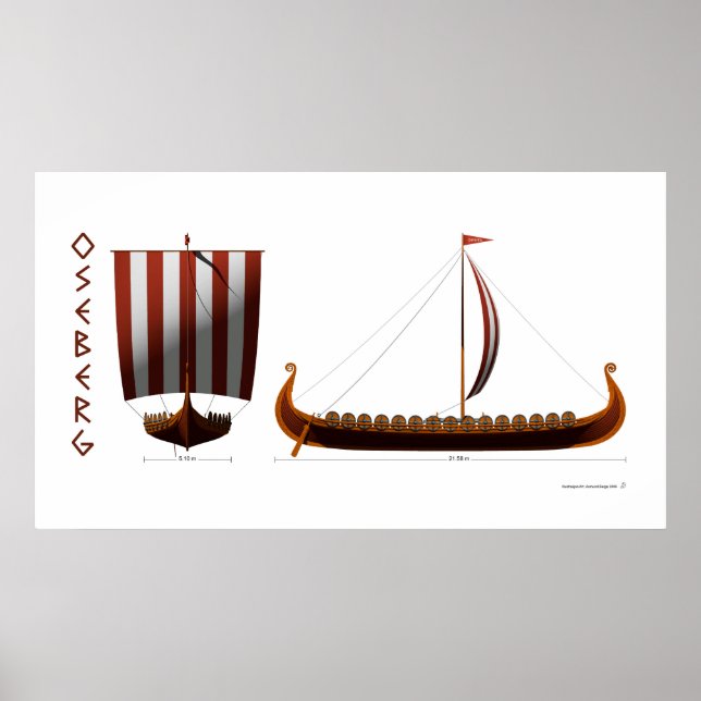 Poster Oseberg Viking Ship (Frente)