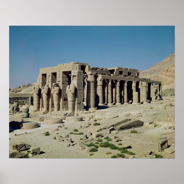 Poster Osiride aponta Ramsés II flanqueando as paredes (Frente)