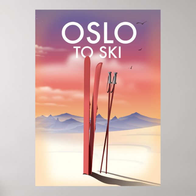 Poster Oslo Para Esqui (Frente)