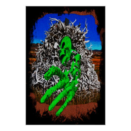 Pôster Ossos do esqueleto das bruxas fervem os dedos 3D