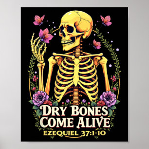 Poster Ossos Secos Vêm Vivos Cristãos Dançando Esqueleto 