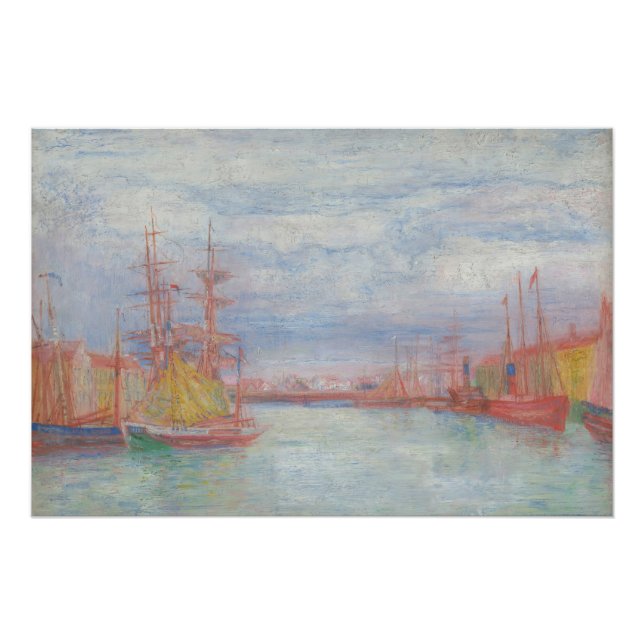 Pôster Ostend Harbor por James Ensor (1900) (Frente)