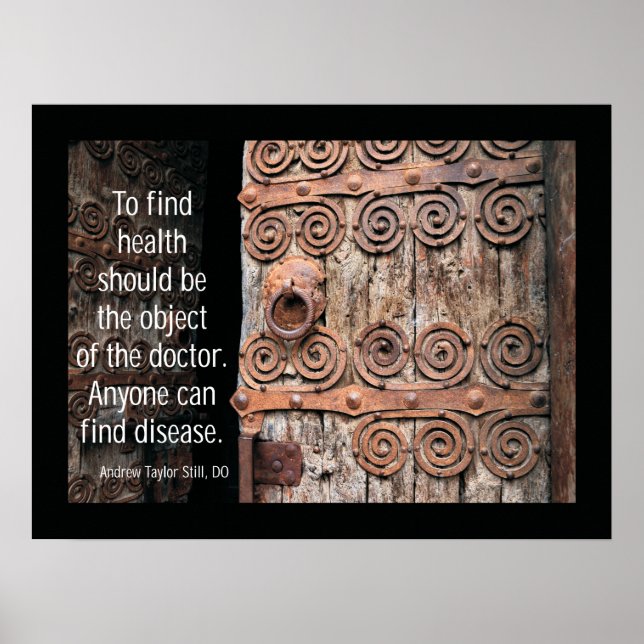 Pôster Osteopatia Encontrar Citação de Saúde por A.T. Ain (Frente)