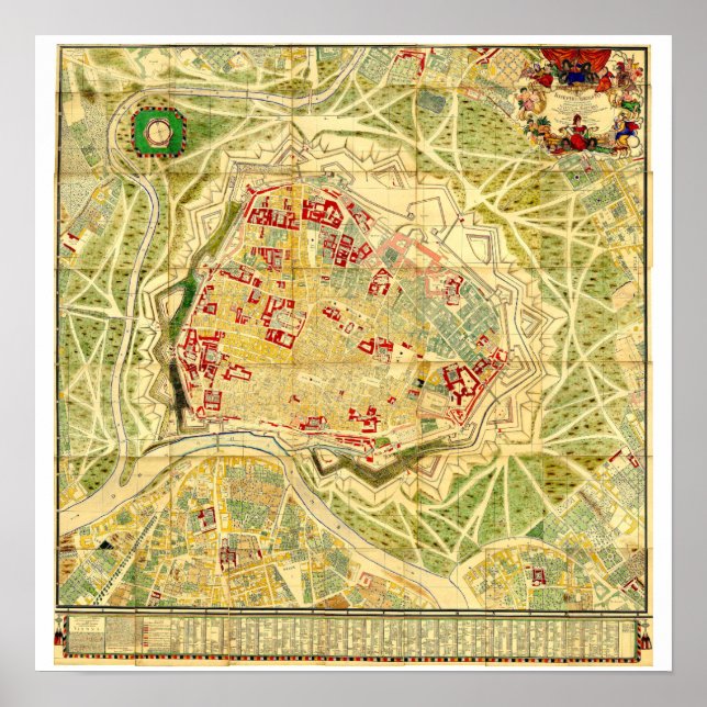 Poster "Österreich: 1710 Wien - Steinhausen Stadtplan (Frente)
