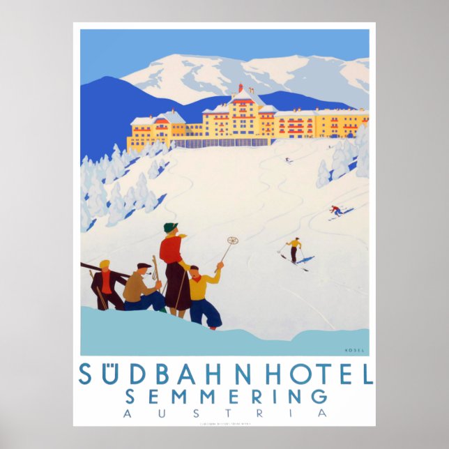 Poster "Österreich: 1882 - Südbahnhotel Semmering (Frente)