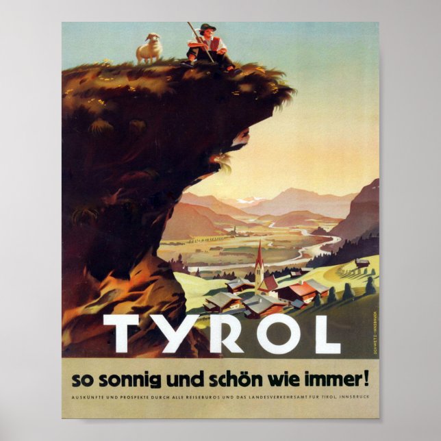 Poster "Österreich: 1947/heute Tirol - Sommer Reise (Frente)