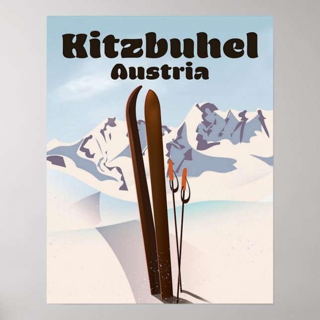 Poster "Österreich: 2021/heute Kitzbuhel - Wintersport (Frente)