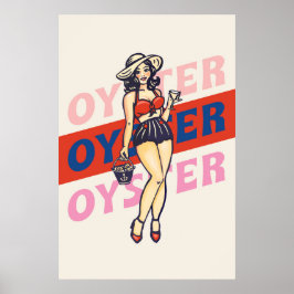Poster Ostra do estilo Pinup Girl & New England
