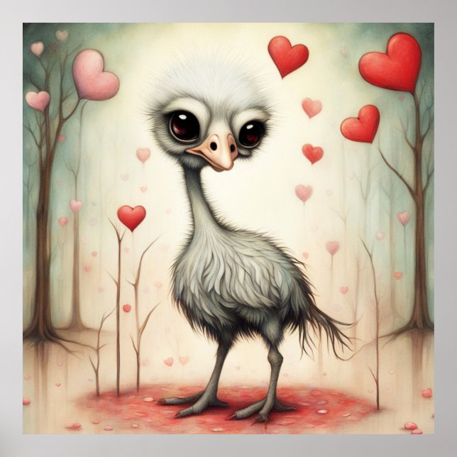 Poster Ostrich Love 2 (Frente)