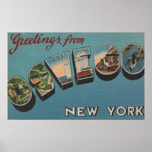 Poster Oswego, Nova York - Cenas de Letras Grandes