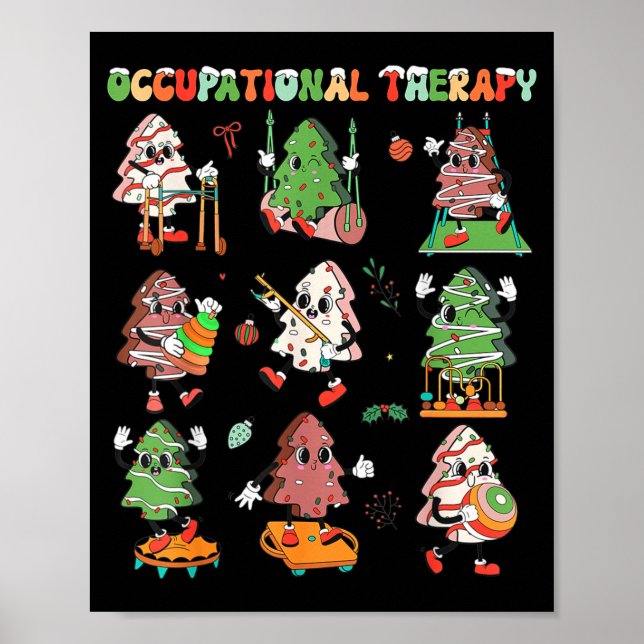 Poster Ot Christmas Occupational Therapy Therast Merry Ot (Frente)