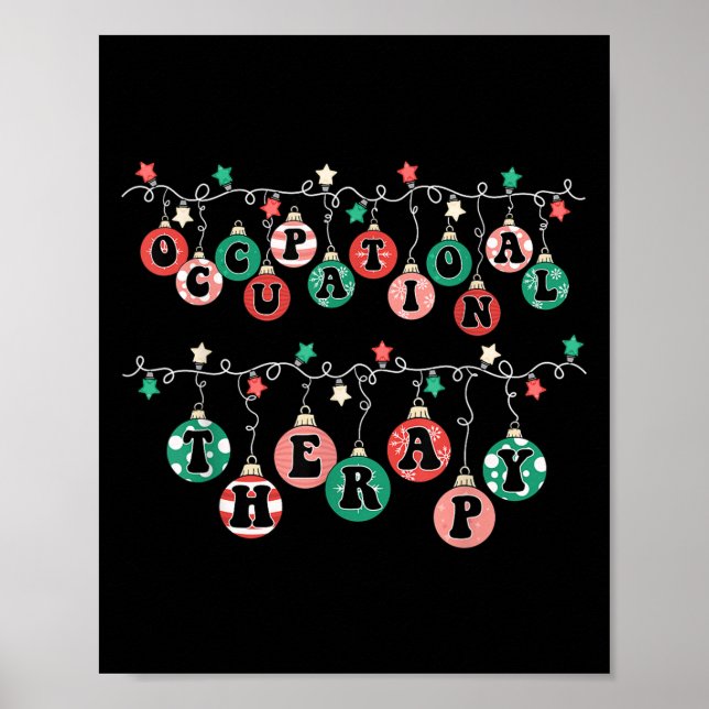 Poster Ot Christmas Occupational Therapy Therast Ot Merry (Frente)