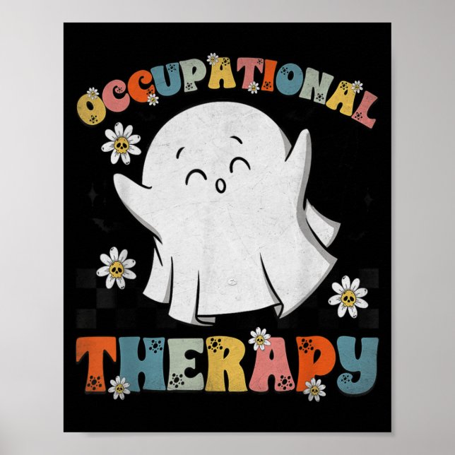 Poster Ot Occupational Therapy Halloween Retro Ghost Ot H (Frente)