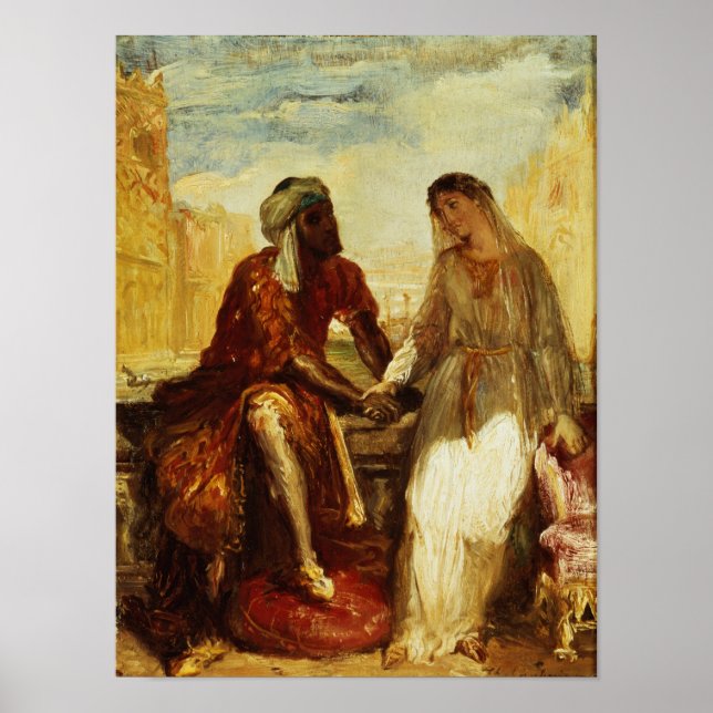 Pôster Othello e Desdemona em Veneza, 1850 (Frente)