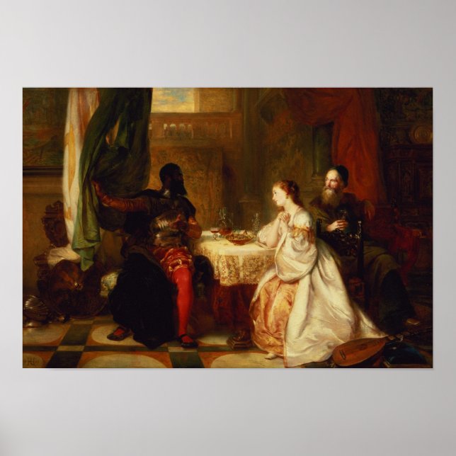 Poster Othello Relacionando Suas Aventuras a Desdemona (Frente)