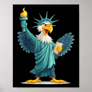 Poster Ótima Águia Na Estátua Da Liberdade