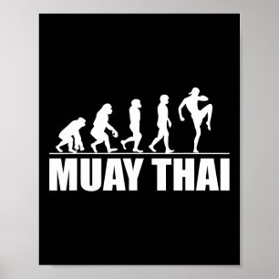 Poster Ótima Evolução do Muay Thai Presente Kickboxing Ar